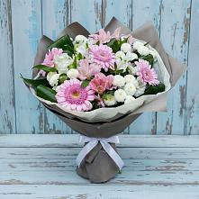 Букет цветов из:  Герберы, Альстромерии и Хризантемы #REPLACE_PRED# Мензелинске