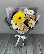 Букет цветов из:  Розы, Герберы и Хризантемы в Мензелинске
