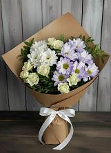 Букет цветов из:  Хризантемы и Розы в Мензелинске