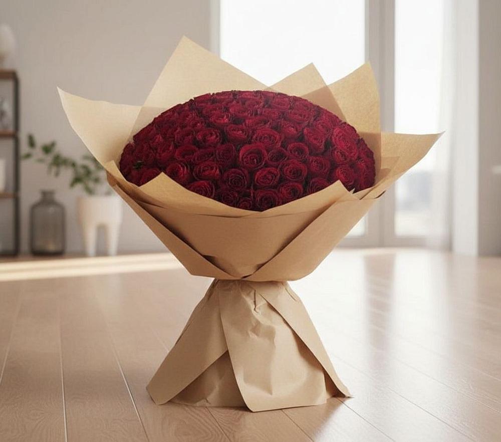 Букет 101 Красная роза в Мензелинске