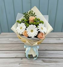 Букет цветов из:  Герберы, Розы и Хризантемы в Мензелинске