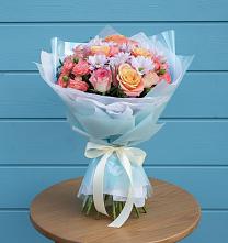 Букет цветов из:  Хризантемы и Розы в Мензелинске